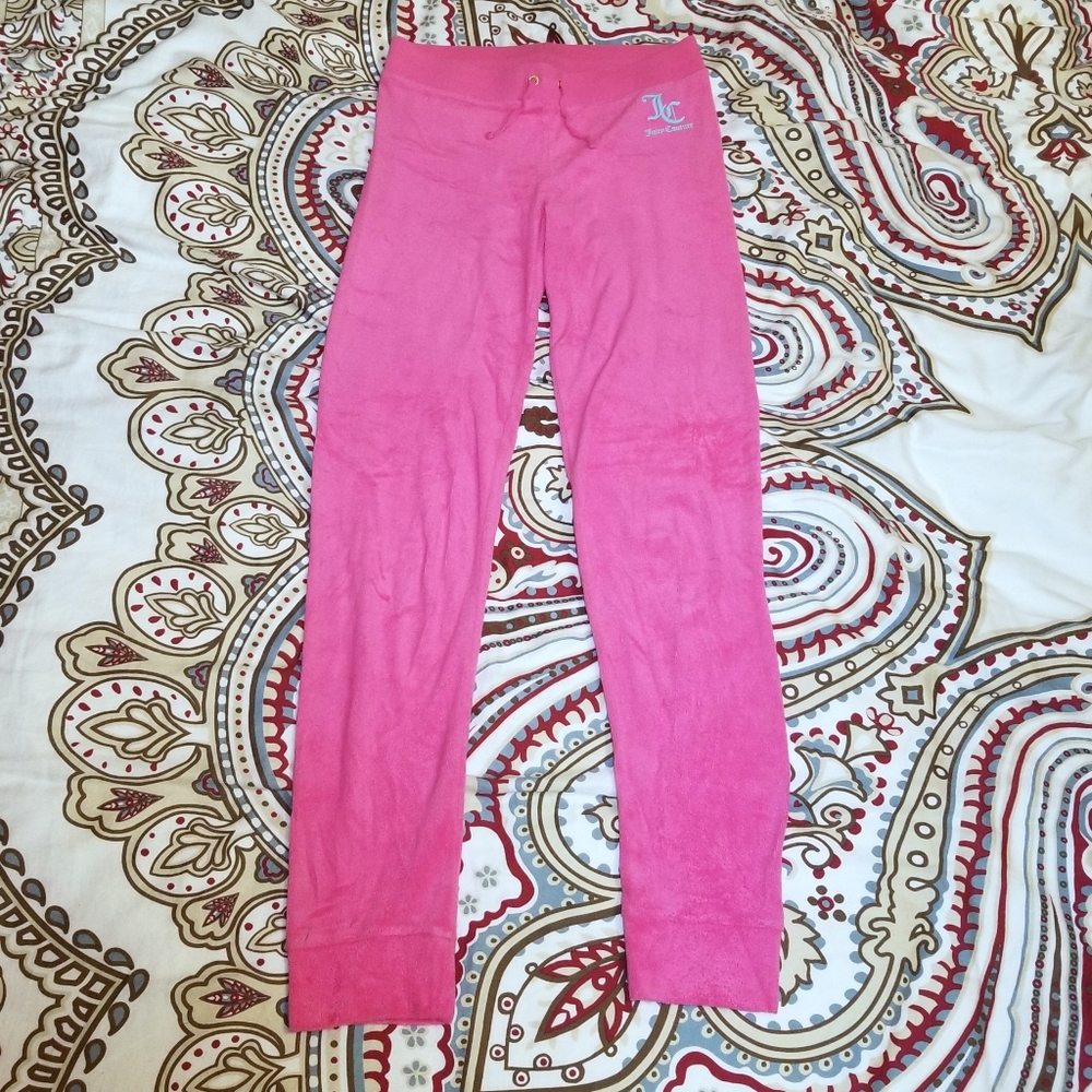 Y2K Juicy Couture Joggers Hot Pink Logo Terrycloth Pants